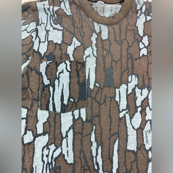 Vintage 80s Camo Trebark Single Stitch Pocket T Shirt Youth Large - Picture 4 of 6